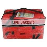 Seachoice Life Vest, Type II Personal Flotation Device, Orange, Adult, 4-Pack w/ Bag
