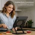 thumbnail image 4 of Swivel Laptop Stand for Desk – Adjustable Laptop Riser with 360° Rotation, Height & Tilt, Vented Metal Cooling Panel, Portable Folding Stand (Black), 4 of 10