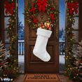 thumbnail image 4 of PMU Christmas Velvet Plush 1 Pc White Stocking, 4 of 6