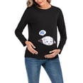 thumbnail image 1 of Camisas de Maternidad Para Mujer Blusas Estampado de Bebé Vestir Top Algodón Cuello Redondo Manga Larga Color Sólido Odeerbi ODB123399, 1 of 6