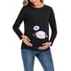 thumbnail image 1 of Camisas de Maternidad Para Mujer Blusas Estampado de Bebé Vestir Top Algodón Cuello Redondo Manga Larga Color Sólido Odeerbi ODB123400, 1 of 6