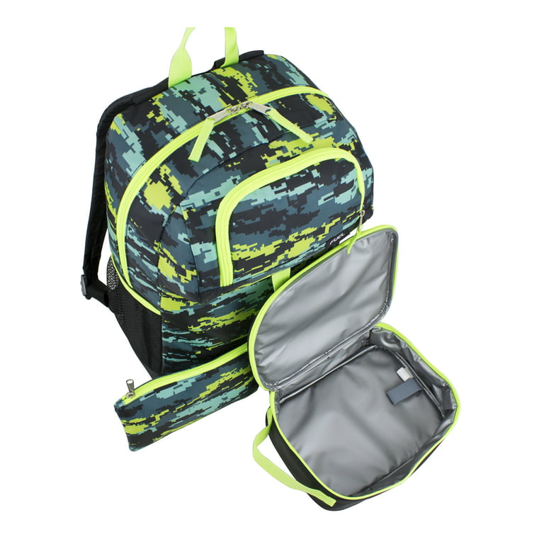Fuel Everyday 4-Piece Combo Backpack with Lunch Box, Pencil Case and Shoe Pouch 4-camo