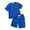 Blue*, variant on Boys Outfits Summer Casual Solid Color Crew Neck Short Sleeve T-Shirts and Shorts with Pockets 2 Piece Clothing Sets Orange
