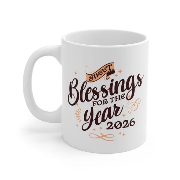 Sweet Blessings Mug for 2026, Inspirational Coffee Cup, Gift for New Year, Tea Lover Mug, Motivational Drinkware