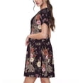 thumbnail image 2 of Easygdp Romantic Paris para Vestido Transpirable de Mujer, Vestido Suelto de Manga Corta con Pliegues y Bolsillos para el Verano, 2 of 6