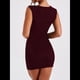 thumbnail image 4 of Vestido Corto de Verano para Mujer, de Color Liso, Cruzado, con Cremallera en la Espalda y para Cóctel Vino Tinto XL, 4 of 8