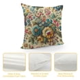 thumbnail image 4 of COMIO  Farmhouse Hydrangea Throw Pillowcase with White Tassel, European Delicate Jacquard Square Cushion Case Cover for Bedroom Couch, Red, 4 of 5