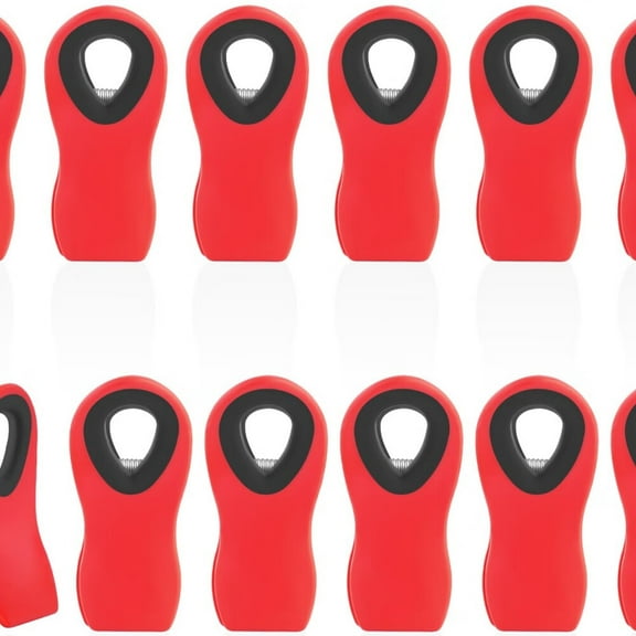 12 Pack Bag Clips Magnetic Chip Clips Food Bag Clips for Food Packages,Kitchen Clips with Magnet for Refrigerator,Plastic Bag Clips for Food Storage,Chips Bag and Snack Bag - Red