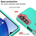 thumbnail image 3 of Xhy Samsung Galaxy A14 5G Case with Screen Protector and Magnetic Car Mount Kickstand Military Grade Full Body Double Layer Drop Protection Rugged Durable for Galaxy A14 5G Phone - Green&Rose Red, 3 of 12