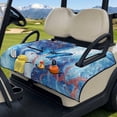 thumbnail image 3 of Xixirimido Golf Cart Seat Cover Quilted Golf Cart Seat Towel Blanket with 4 Pockets & Non Slip Backing Universal Fit for 2 Person Seats Carts, Blue Butterfly Marble, 3 of 8