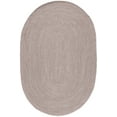 thumbnail image 2 of SAFAVIEH Braided Harmon Geometric Cotton Reversible Area Rug, Ivory/Beige, 4' x 6' Oval, 2 of 11