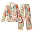 thumbnail image 4 of CQXIDFH Pajamas for Women Patterned Long Sleeve Pajama Set Button Down with Pockets Comfy Fall Sleepwear Soft Comfy Pj Sets, 4 of 4