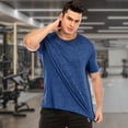 thumbnail image 3 of Men's Crew Neck Workout Shirts Dry Fit Moisture Short Sleeve Mesh Athletic T-Shirts For Gym Training Running Workout Jogging, 3 of 8