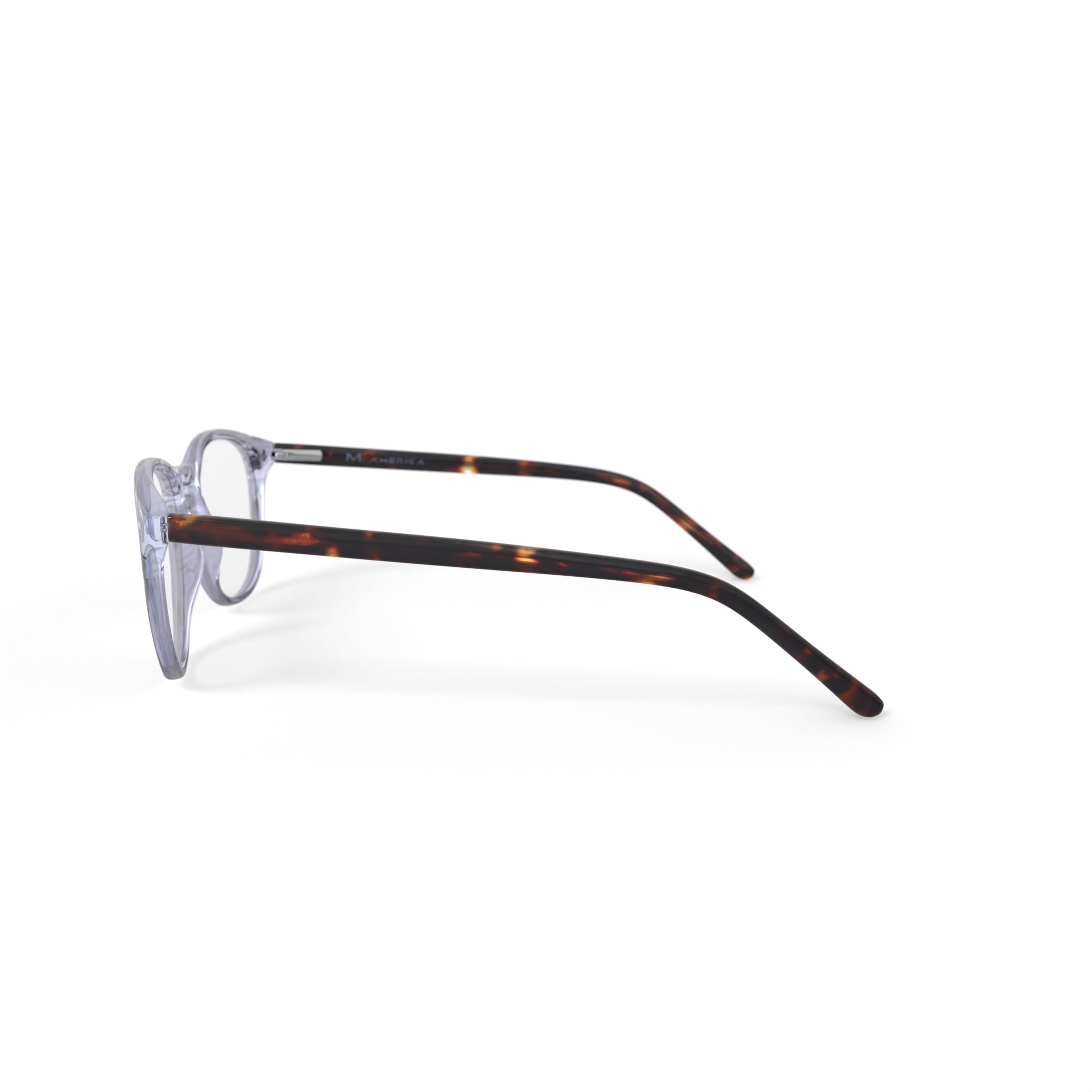 M America Men's Blake Round Prescription Eyeglasses with Case, Crystal Tortoise