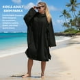 thumbnail image 4 of Lobmouse Swim Parka for Adult and Kids,Unisex Fleece Lined Hooded Swim Jacket,Waterproof Windproof Versatile Warm Coat Oversized Bat Wing Changing Poncho for Surfing Swimming, 4 of 11