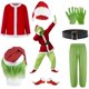 thumbnail image 1 of Disfraz Navideño Monstruo Verde Santa Ahfiwaso para Adulto Talla M, 1 of 6
