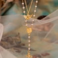 thumbnail image 1 of Collier à Franges Vintage Ange Géométrique Rond avec Breloque, Licou, Perles 100 % Naturelles et Croisillons, 1 of 5