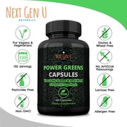 Greens Superfood Dietary Supplement for Immune Support, 120 Vegan Capsules by NextGenU