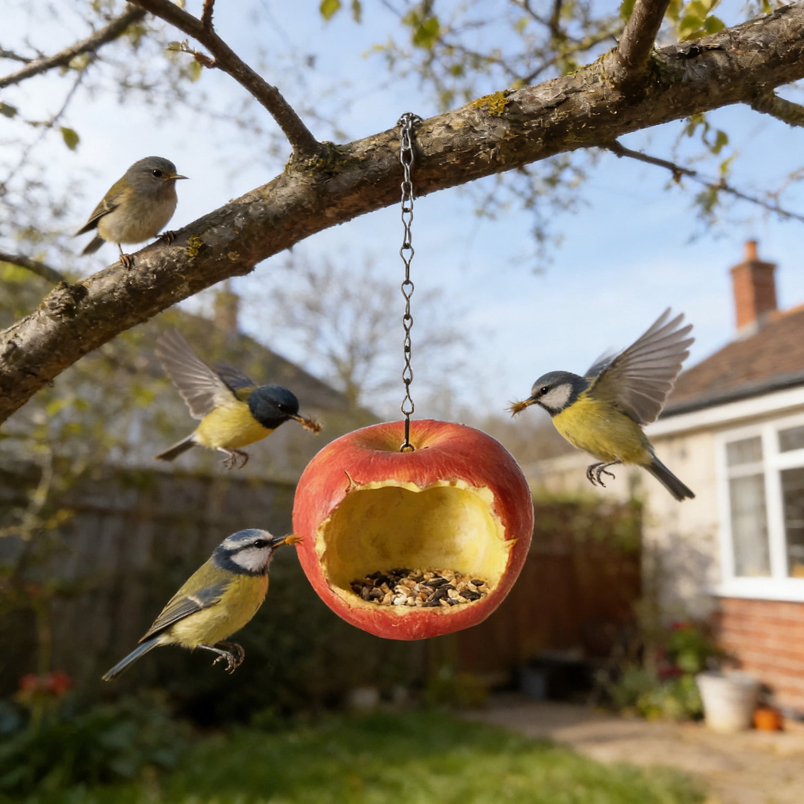1Pc Bird Feeder, Unique Garden Decoration Outdoor, Hanging Wild Bird Feeding Station For Attracting Sparrows Finches, Easy To Clean & Fill, Perfect For Yard Patio Garden