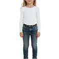 thumbnail image 7 of LIJCC Ribbed Round Neck Top, Children's Girl's T-Shirt, Slim Fit Casual Basic Top Long Sleeved Shirt Pullover(White,7-8 Years), 7 of 7