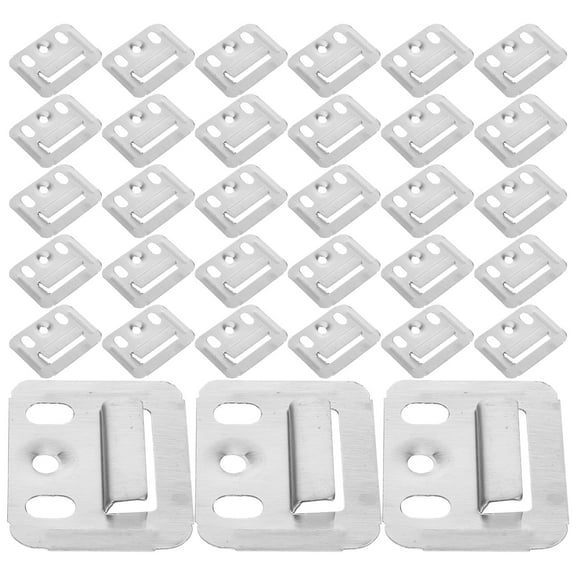 HOOWIFFY 100Pcs Stainless Steel Wall Mounting Brackets Heavy Duty Wall Bracket for and Office Installation