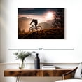 thumbnail image 3 of Elephant Stock Sunset Mountain Biking Wall Art - Horizontal Canvas Wall Art - Living Room Wall Decor - Sports Canvas - Black And Gray Decor - 36" x 24", 3 of 8