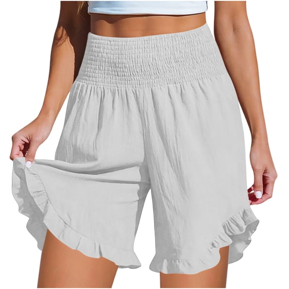 Elvqul Shorts for Women Straight Leg Short Pant High Waist Summer Knee Length Plain Stretchy Pockets Quick Dry Womens Casual Shorts