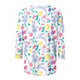 thumbnail image 5 of Hauts Décontractés pour Femmes Mode T-shirt Imprimé Jour de Pâques Manches 3/4 Blouse Col Rond Hauts Décontractés Hauts d'Été pour Femmes 2023 Liquidation en Liquidation, 5 of 5