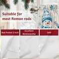 thumbnail image 7 of Christmas Snowman Valances for Windows, 54 x 18in, Bird Snowflake Winter Blue Linen Texture Rod Pocket Kitchen Valance Curtain Light Filtering Window Treatments for Living Room Bedroom, 1 Panel, 7 of 7