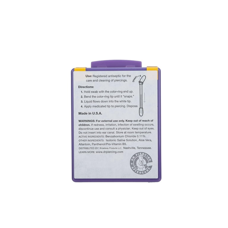  Dr. Piercing Aftercare Swabs - Saline Solution For