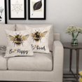 thumbnail image 3 of Summer Bee Pillow Covers 18x18 Inch Bee Happy Throw Pillow Covers Farmhouse Bee Kind Decorative Pillowcase Linen Cushion Cover for Home Couch Sofa Patio Bedroom Livingroom Set of 2, 3 of 6