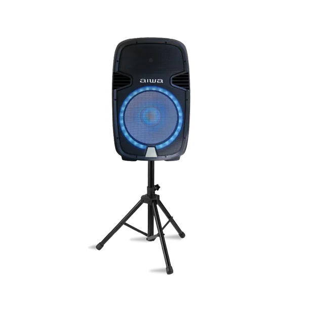 Bocina 1000W Aiwa CON Tripie Microfono Luces LED Audifonos