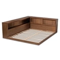 thumbnail image 5 of Baxton Studio Erie Modern Rustic and Transitional Walnut Brown Finished Wood Queen Size Platform Storage Bed with Built-In Outlet, 5 of 11