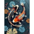 thumbnail image 3 of Pósteres e impresiones de peces de la suerte, carpas koi y flores, impresión en lienzo de acuarela para sala de estar, dormitorio, arte de pared, decoración del hogar, 3 of 5