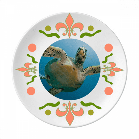 

Ocean Blue Water Turtle Science Nature Picture Flower Ceramics Plate Tableware Dinner Dish