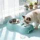 thumbnail image 4 of Cuenco automático de agua para mascotas de acero inoxidable | Estación de comida y agua 2 en 1 | Bebedero de gravedad infalible y limpio | Multicolor, 35x15,5x25cm, base antideslizante para gatos, 4 of 6