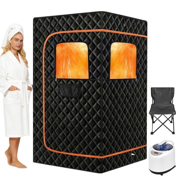 Upgraded Portable Sauna for Home,Relaxation, Steam Sauna for Home with Steamer, Remote Control, Folding Chair