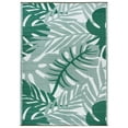 thumbnail image 2 of World Rug Gallery Tropical Leaf Reversible Recycled Plastic Outdoor Picnic Mat, Camping Rug, RV Rug - GREEN 7'10"x10', 2 of 9
