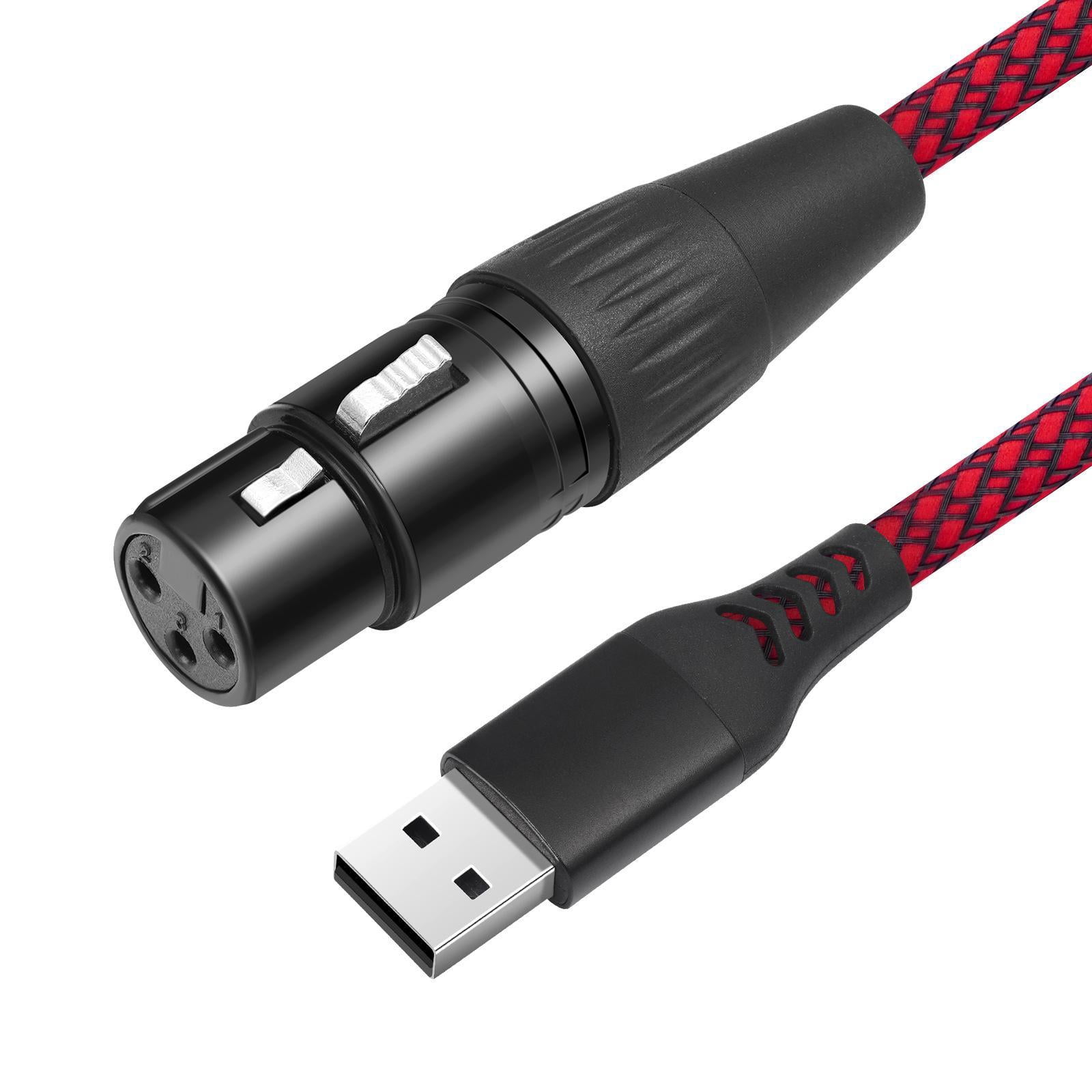JWQFBC Audio Cord Mic Converter Cable Upgraded USB to XLR Female for Microphone Karaoke 300cm