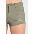 thumbnail image 4 of American Bazi Women's Colored Distressed Shorts - OLV - 2XL, 4 of 4