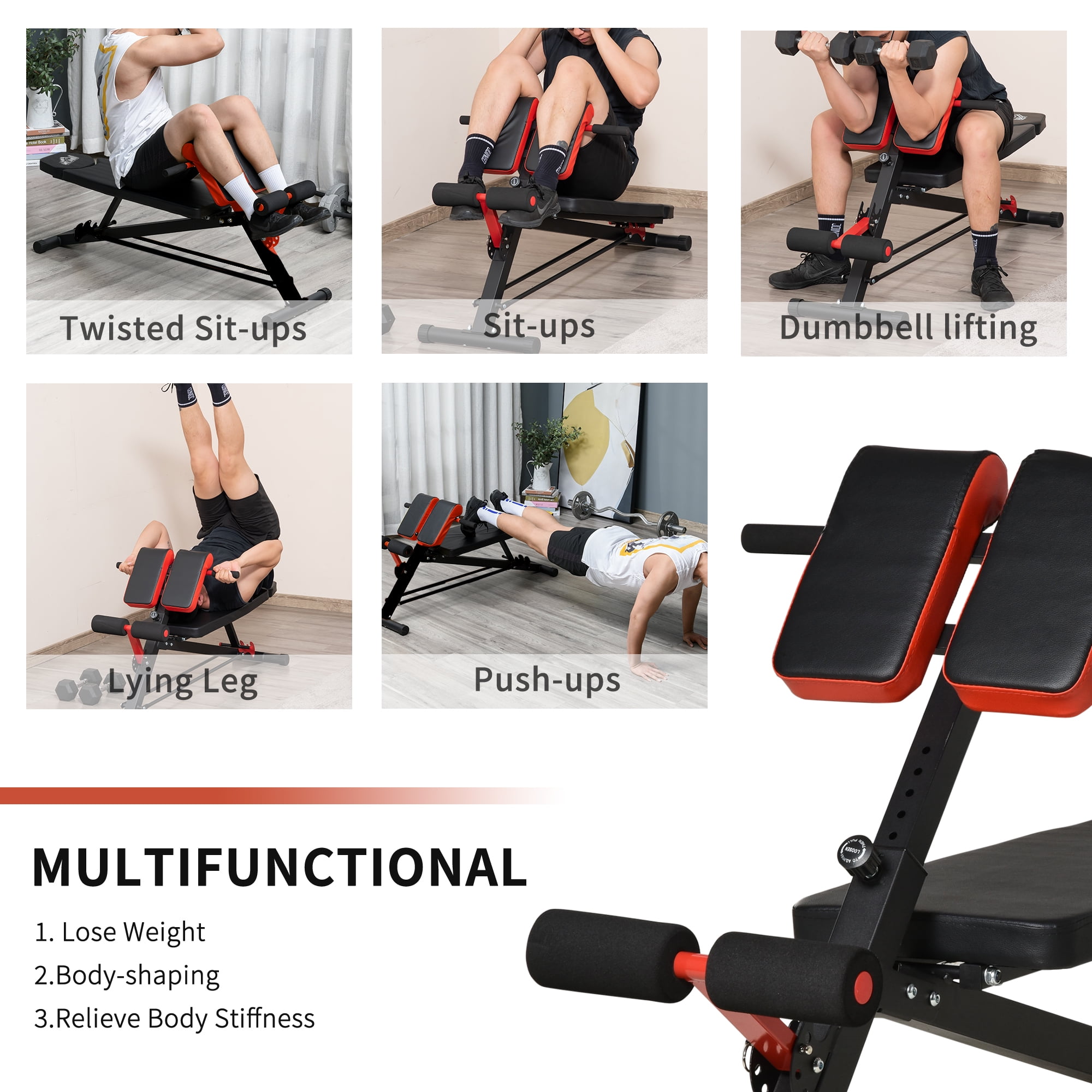 Soozier Adjustable Ab Workout Bench with Dumbbell Liberia Ubuy