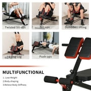 Soozier Upgraded Multi-Functional Hyper Extension and Dumbbell Weight Bench Adjustable Roman Chair Ab Sit-up Decline Flat