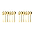thumbnail image 3 of Toystoory Juego de cucharas para servir de acero inoxidable, almacenamiento práctico y que ahorra espacio, imprescindible para cualquier dorado, dorado 2Conjunto, 3 of 6