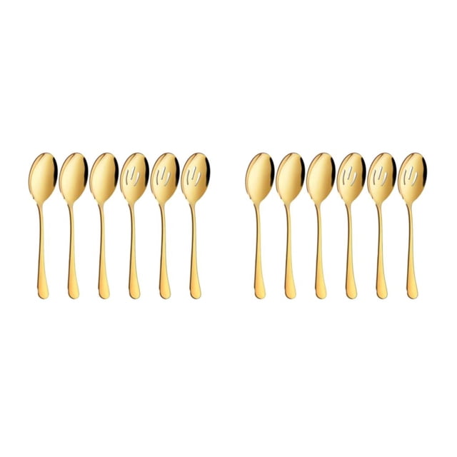 Maytalsory 6pcs/set Convenient Storage Serving Spoons Sets For Organized Kitchen Drawers golden 2Set