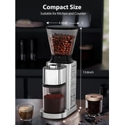 Aeitto Burr Coffee Grinder, Coffee Grinder Electric, Stainless Steel Coffee Bean Grinder, 48 Grind Settings, Espresso/Pour Over/Cold Brew/French Press Coffee Maker, Silver