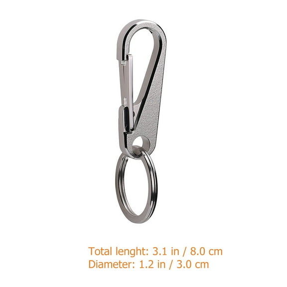 Stainless Steel Heavy Duty Car KeyChain Car Key Clip with Belt Hook Home Office Keychain with Ring for Men and