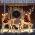 thumbnail image 3 of Ensemble de 3 Pcs 58 Pouces Grande Famille de Cerfs de Noël, Décoration de Noël Extérieure Éclairée, Or Champagne, 3 of 7
