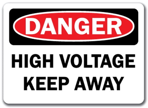 Recycled Polystyrene Self Adhesive 7Hx10W ZING 1103S Eco Safety Sign DANGER High Voltage 