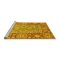 thumbnail image 2 of Ahgly Company Machine Washable Indoor Rectangle Oriental Yellow Traditional Area Rugs, 8' x 10', 2 of 4