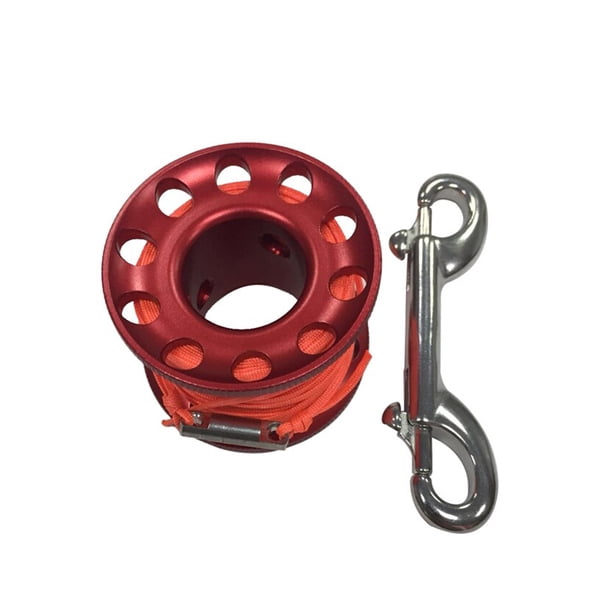 Eigraketly Carrete profesional de buceo en cuevas, cuerda plana para deportes acuáticos, carrete de línea de bobinado de aluminio portátil, accesorio de Deportes acuáticos 15m rojo Eigraketly OD021054-02